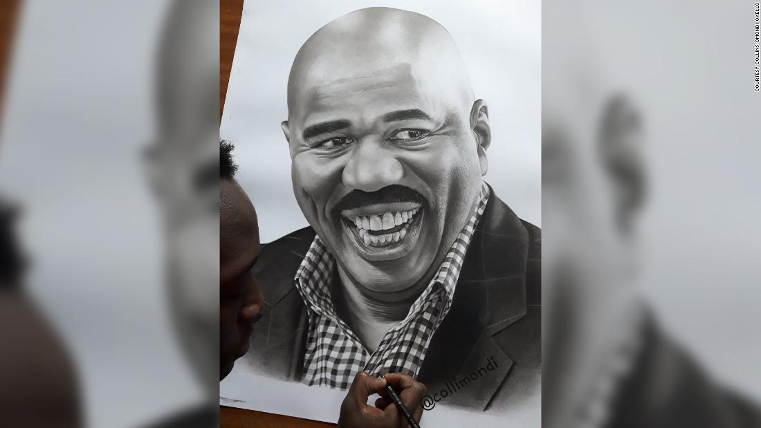 Comediantul american Steve Harvey oferă artistului kenian un impuls după un desen viral